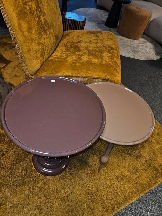 Trendy bijzettafels metaal pastel tint, 45 tot 60 cm, Minder dan 55 cm, Metaal of Aluminium, Rond
