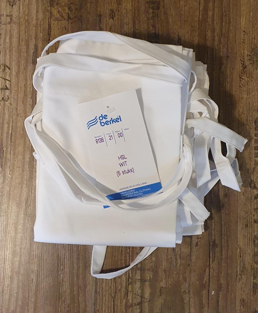 Horeca Sloven in kleur wit, 5 stuks, Ophalen of Verzenden, Nieuw