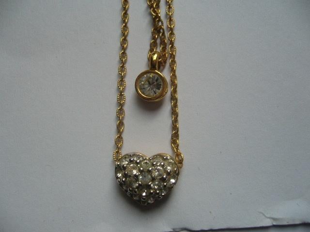 MOOIE VINTAGE KETTING MET  3 SWAROVSKI KRISTALLEN, Sieraden, Tassen en Uiterlijk, Antieke sieraden, Verzenden, Overige materialen