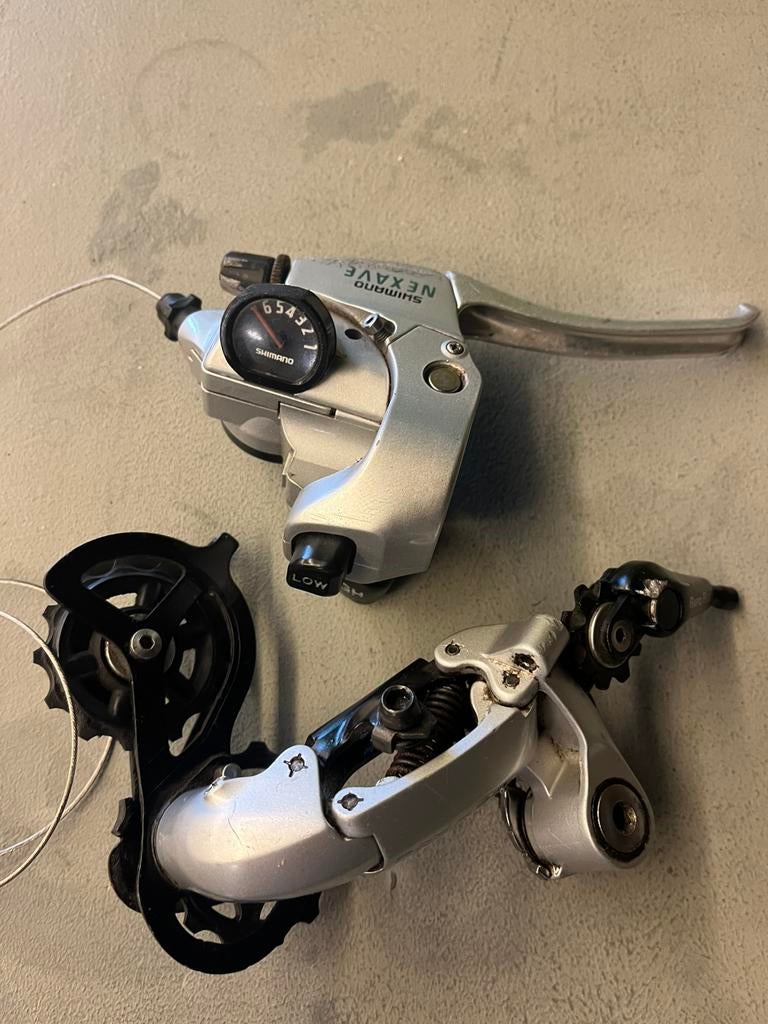 Shimano nexave 7 speed handgreep + derailleur, Gebruikt, Verzenden, Shimano, Info@carloboonstra.nl