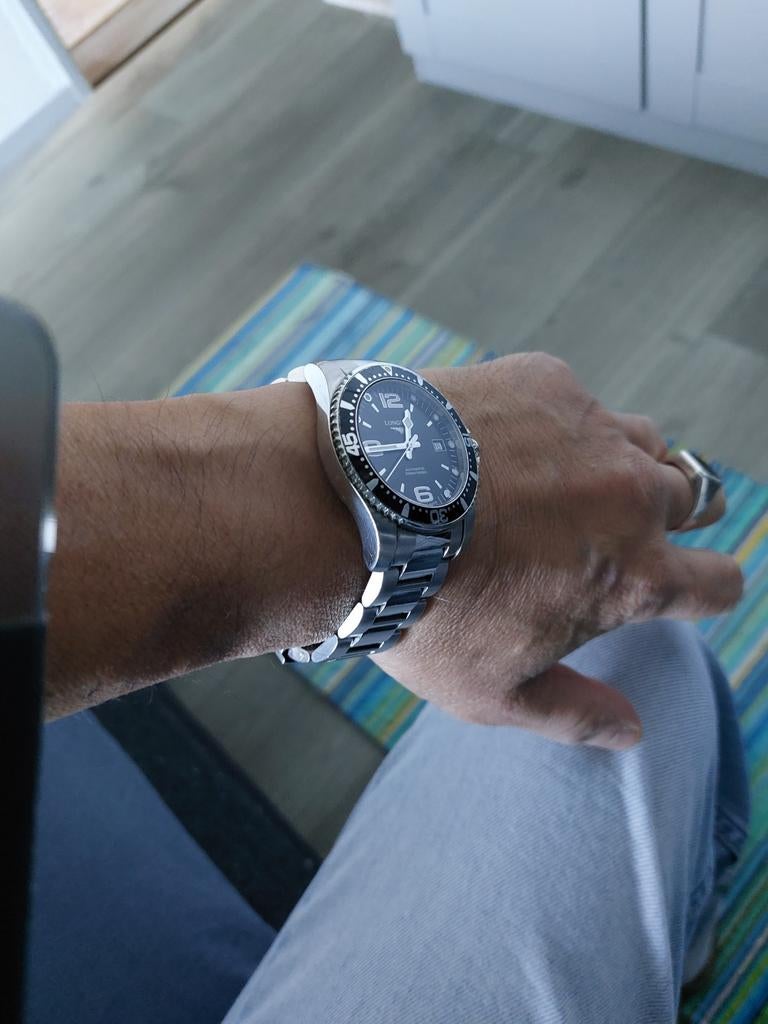 Longines  Hydroconquest 41mm automaat, Staal, Gebruikt, Staal, Polshorloge