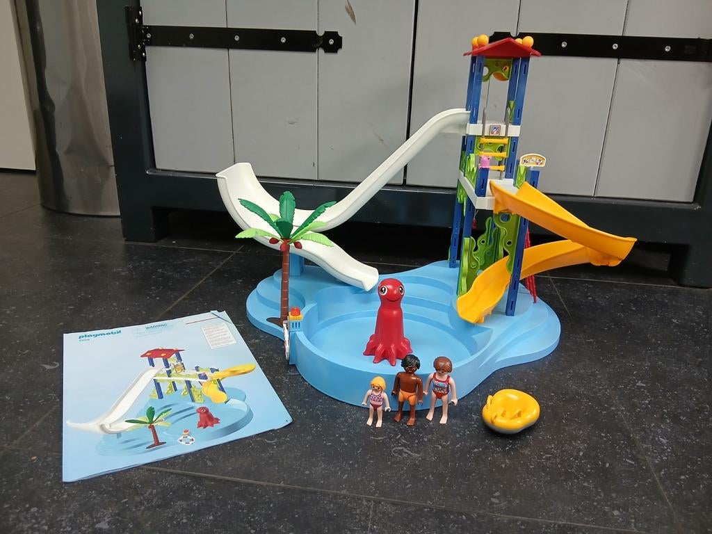 Playmobil zwembad met boekje, Ophalen of Verzenden, Zo goed als nieuw