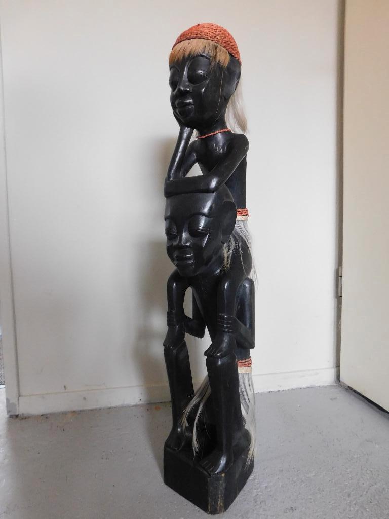 Handgesneden houten Beeld, 74cm . Afrika of Indonesië ?, Antiek en Kunst, Ophalen of Verzenden