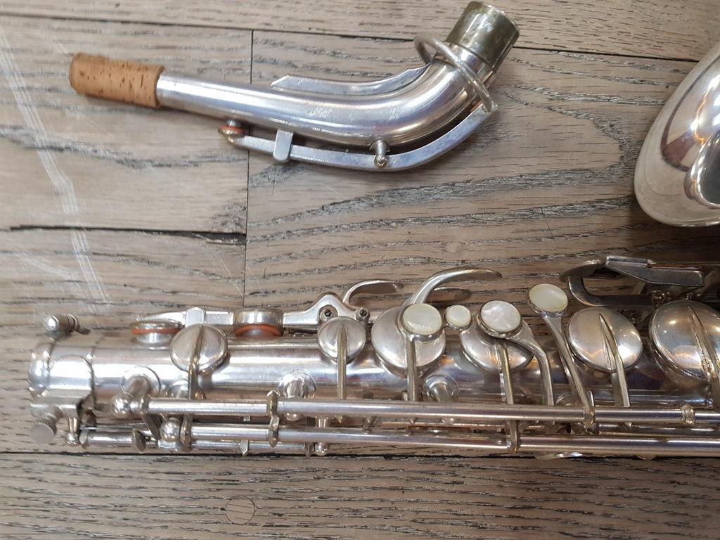 Pierret Nil Melior altsaxofoon verzilverd gereviseerd, Ophalen of Verzenden, Zo goed als nieuw, Alt, Met koffer
