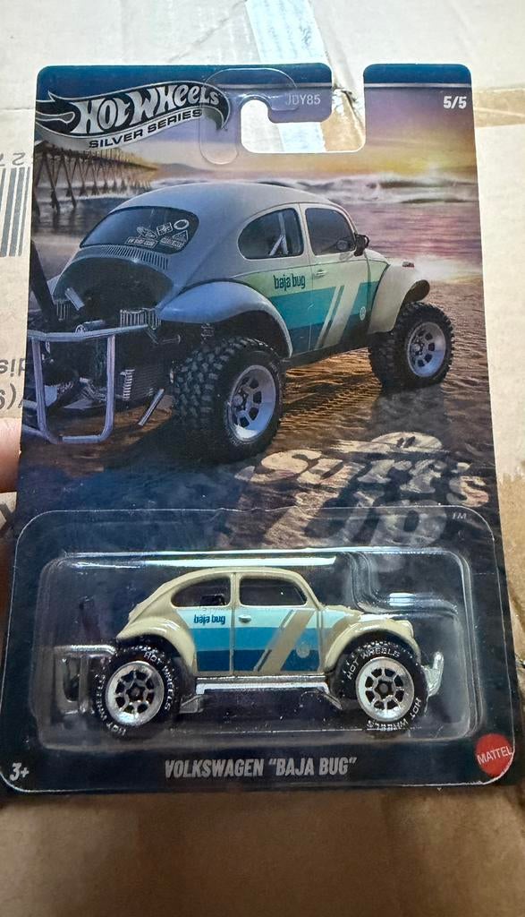 Hotwheels  Volkswagen baja bug (Kaart beschadigd), Ophalen of Verzenden, Zo goed als nieuw
