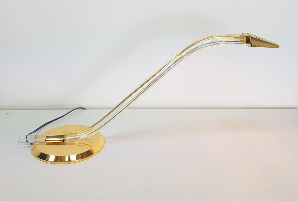 Vintage messing plexiglas grupo MCI bureaulamp ´70 Regency, N, N, Ophalen of Verzenden, N
