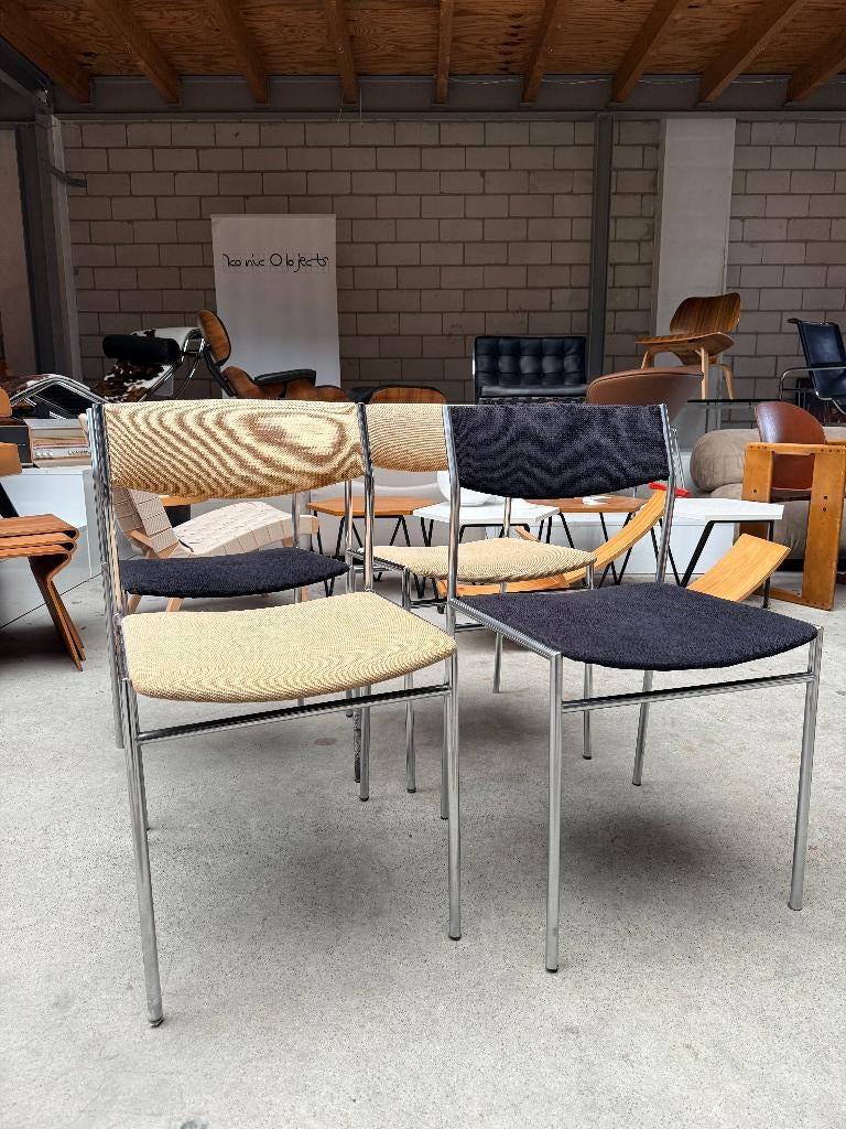 4x Gijs van der Sluis chair, Huis en Inrichting, Stoelen, Gebruikt, Overige kleuren, Vintage, Ophalen of Verzenden