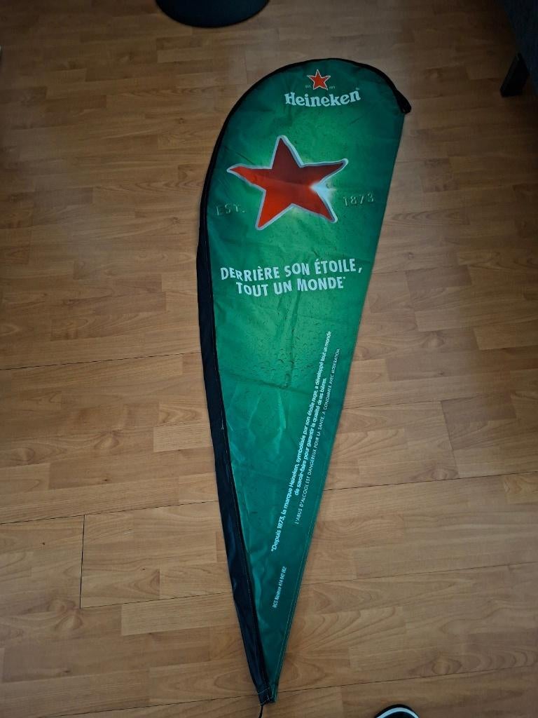 Heineken bier Beach vlag Frankrijk 160 x 60 cm Ster, Ophalen of Verzenden, Zo goed als nieuw, Reclamebord, Plaat of Schild, Heineken