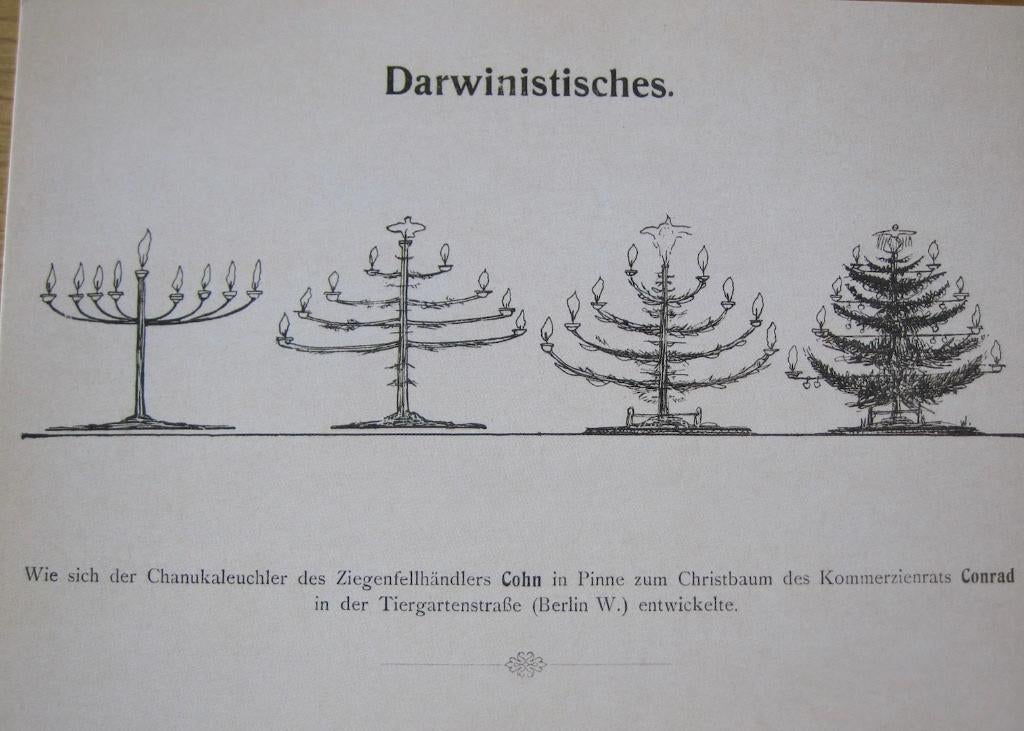 Joodse kerstboom - karikatuur uit tijdschrift Schlemiel 1904, Verzamelen, Verzenden, 1980 tot heden, Ongelopen, Overige thema's