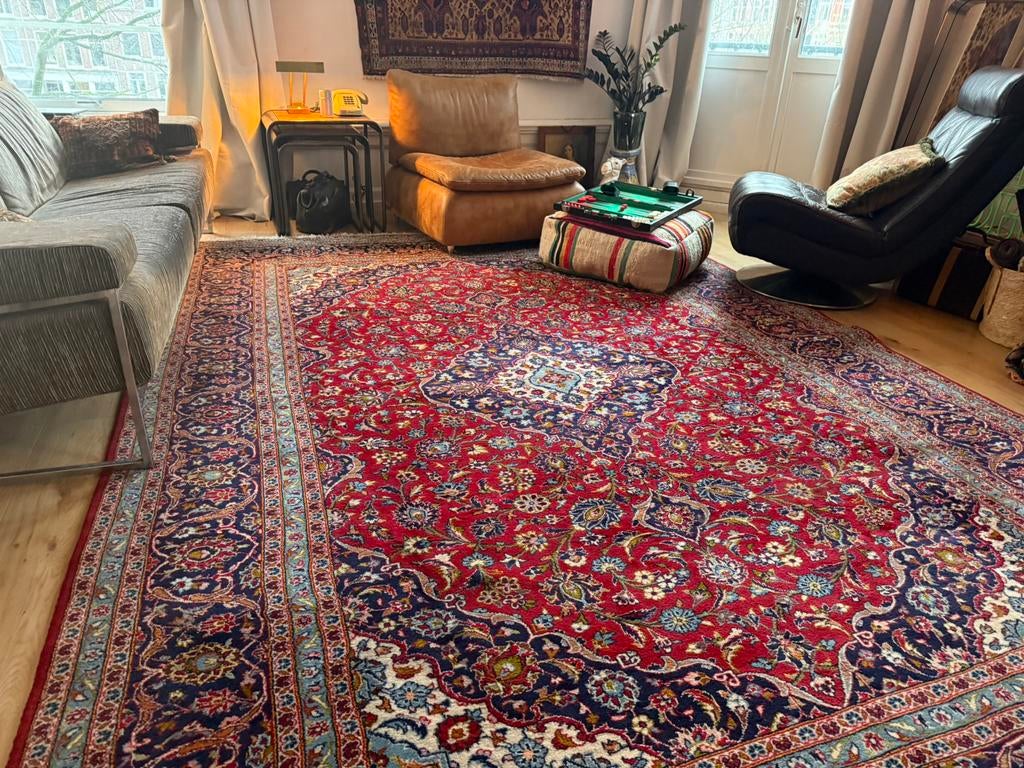 Handgeknoopt Vintage Perzisch Tabriz tapijt –  365 x 249 cm, Huis en Inrichting, Stoffering | Tapijten en Kleden, Zo goed als nieuw