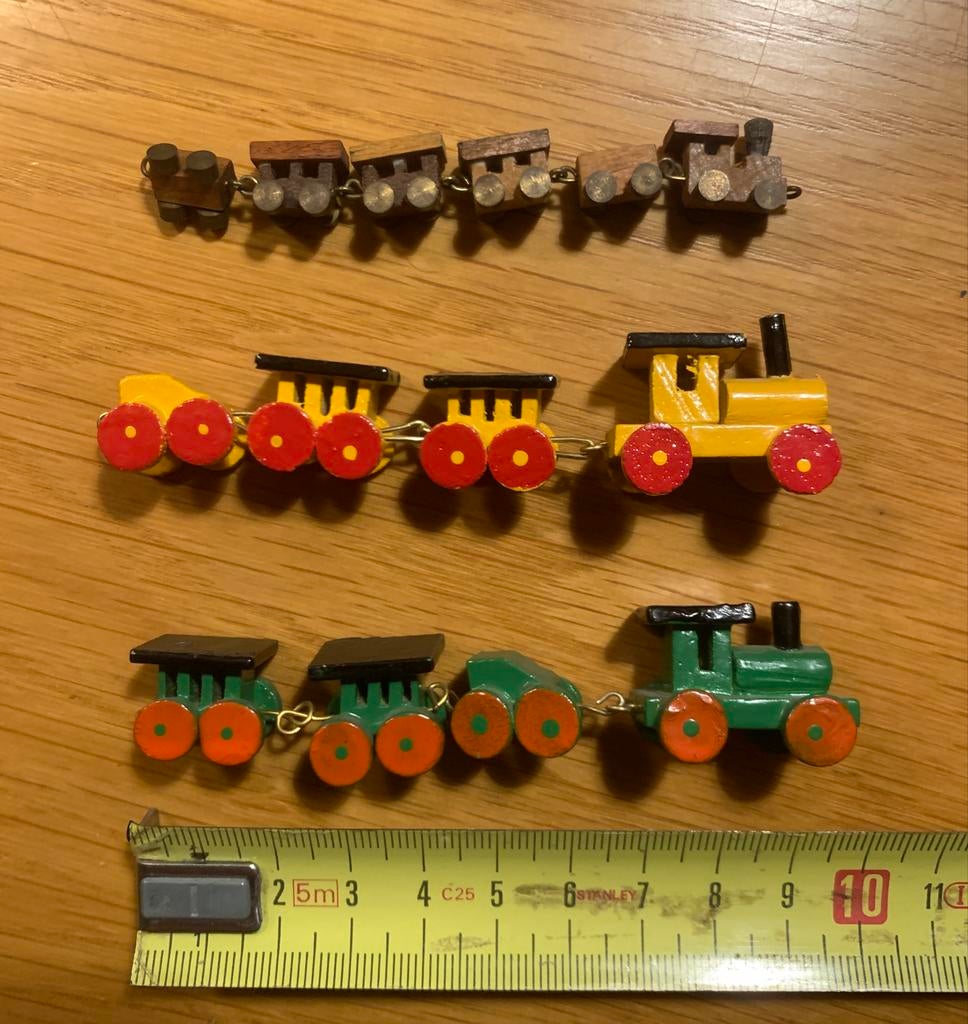 Miniatuur Houten Treintjes lok met wagonnetjes klein