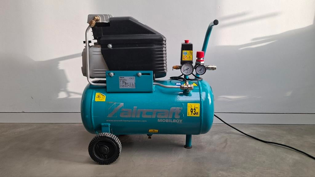 Compressor Aircraft Mobilboy 24L 1,5kW 200L/min 8bar, Doe-het-zelf en Verbouw, Compressors, Ophalen, 6 tot 10 bar, Zo goed als nieuw