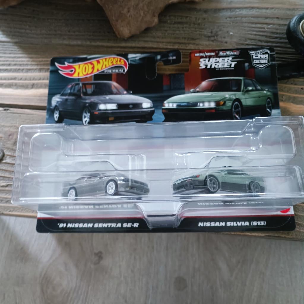Hot Wheels Premium 2-Pack 91 NISSAN SENTRA SE-R SILVIA S13 S, Ophalen of Verzenden, Nieuw, Auto