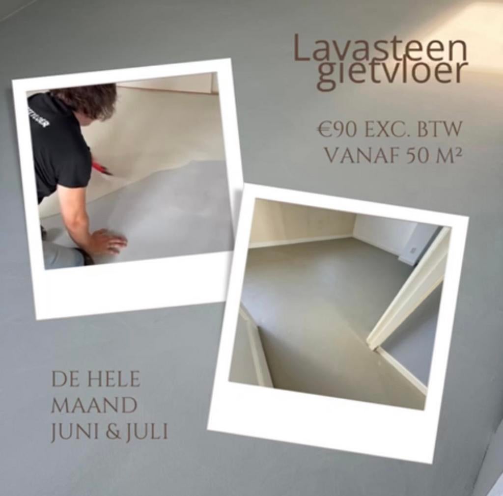 Lavasteen gietvloeren, coaten, egaliseren, Vloerbewerking of Renovatie