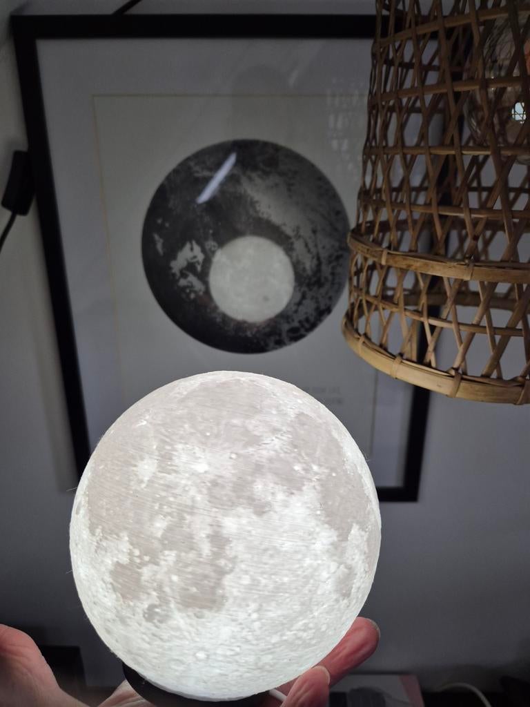 Maan Nachtlampje - 3D Geprint, Kunststof, Nieuw, Ophalen of Verzenden, Modern