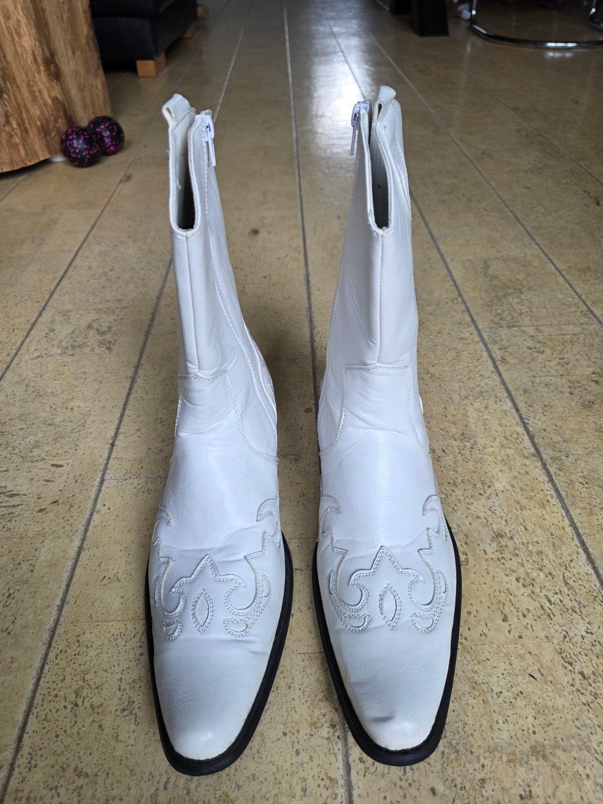 Cowboy laarzen mt 11, mt 45/ 44.Wit. western boots, Ophalen of Verzenden, Wit, Boots