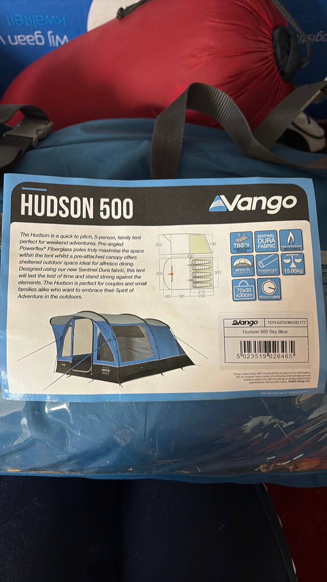 Venga hudson 500 tent, Caravans en Kamperen, Ophalen of Verzenden, Zo goed als nieuw, Tot en met 4