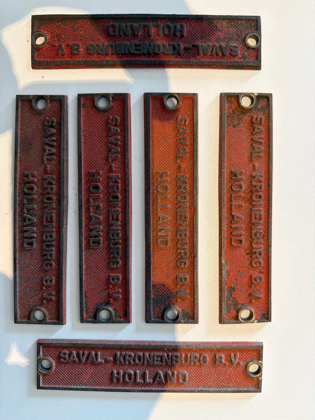 4x Vintage Saval-Kronenburg B.V. Holland Plaatjes, Verzamelen, Verzenden, Gebruikt, Reclamebord