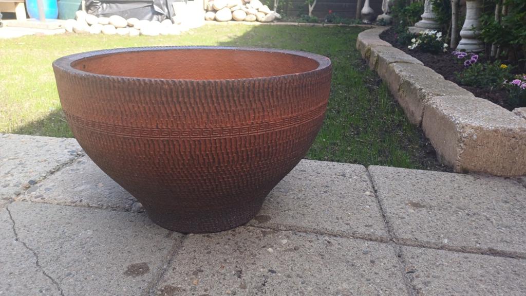 Planten / bloemen pot zwaar, Tuin en Terras, Steen, Gebruikt, Minder dan 30 cm, Rond