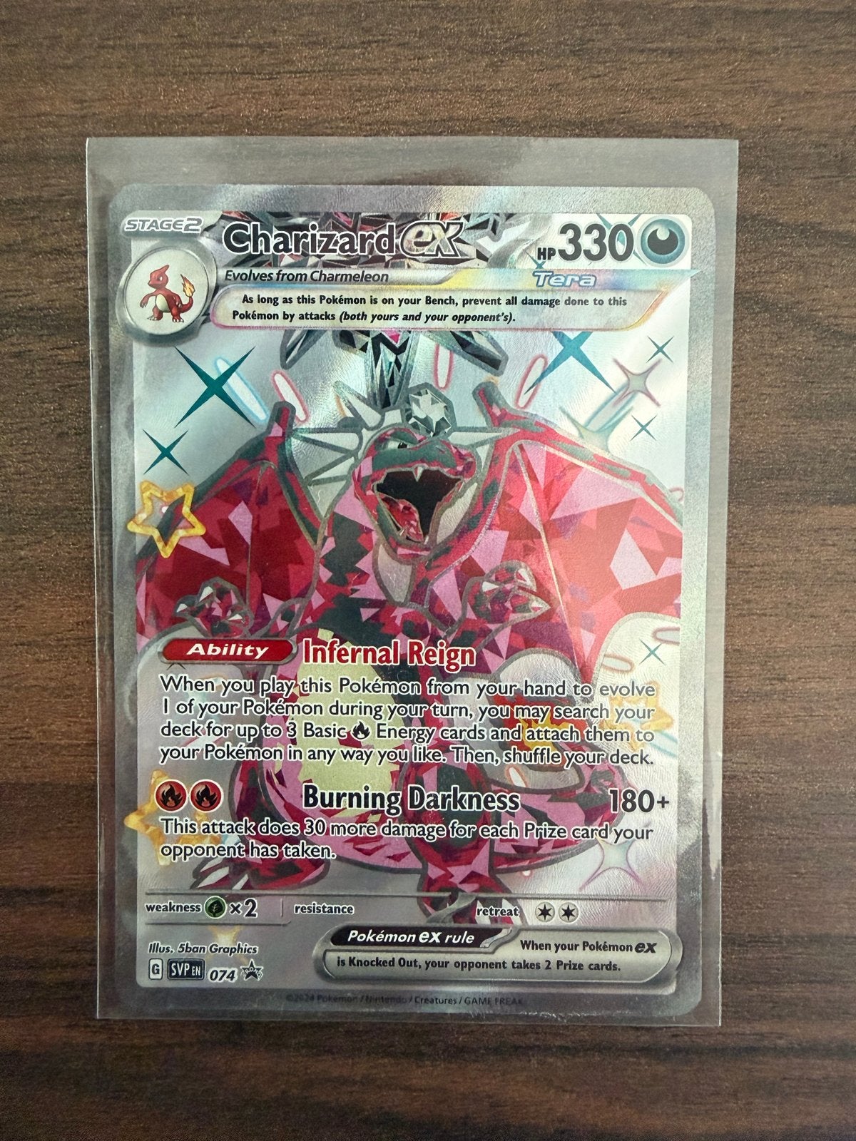 Charizard EX 074, Hobby en Vrije tijd, Verzamelkaartspellen | Pokémon, Ophalen of Verzenden, Zo goed als nieuw, Losse kaart, Foil