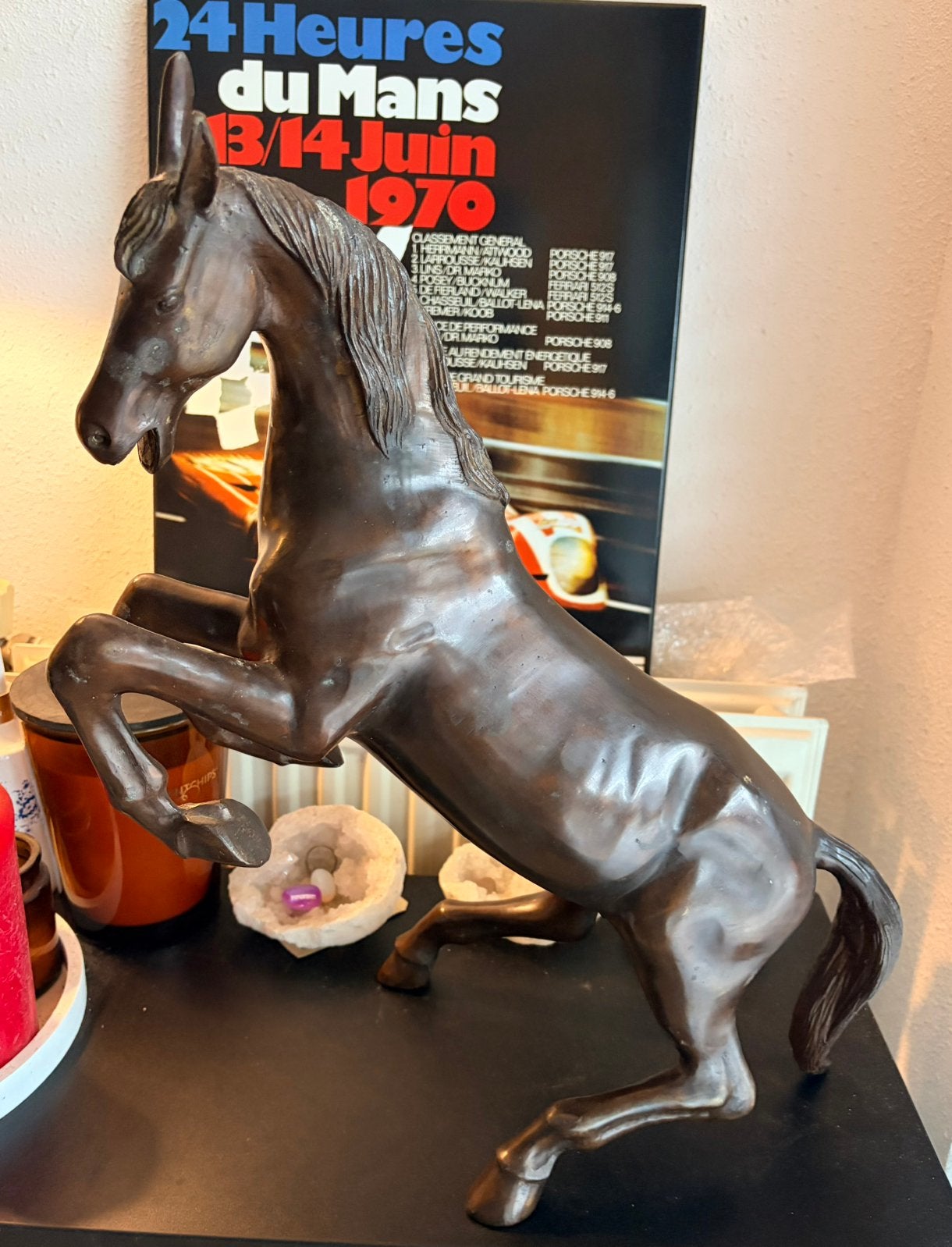 Hengst / paard sculptuur beeld groot zamac Brons mooie staat, Verzamelen, Ophalen of Verzenden, Gebruikt, Dier