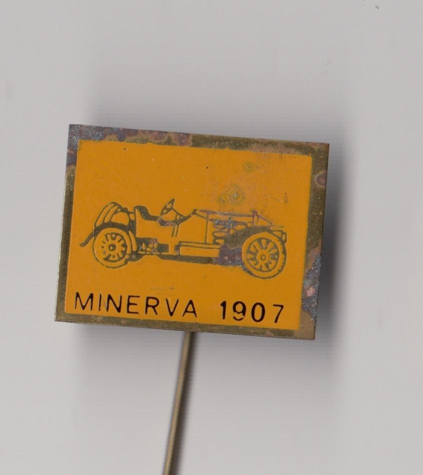 Auto Minerva 1907 oranje speldje, Gebruikt, Niet vindbaar, Niet vindbaar, Speldje of Pin