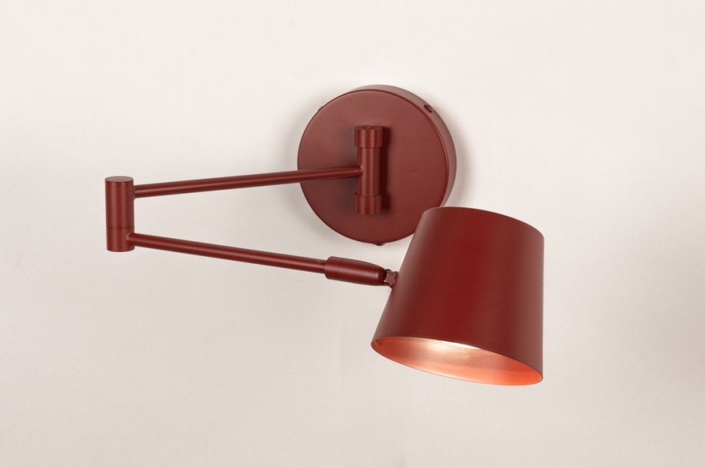 wandlamp rood Roodbruin bed bureau tafel bank hoekbank lam, Ophalen of Verzenden, Nieuw
