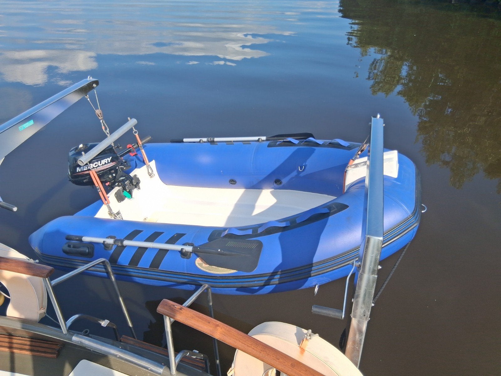 Debo 2.60m RIB bootje met Mercury 3.5pk buitenboordmotor, Watersport en Boten, Rubberboten, Ophalen, Overige merken, Gebruikt