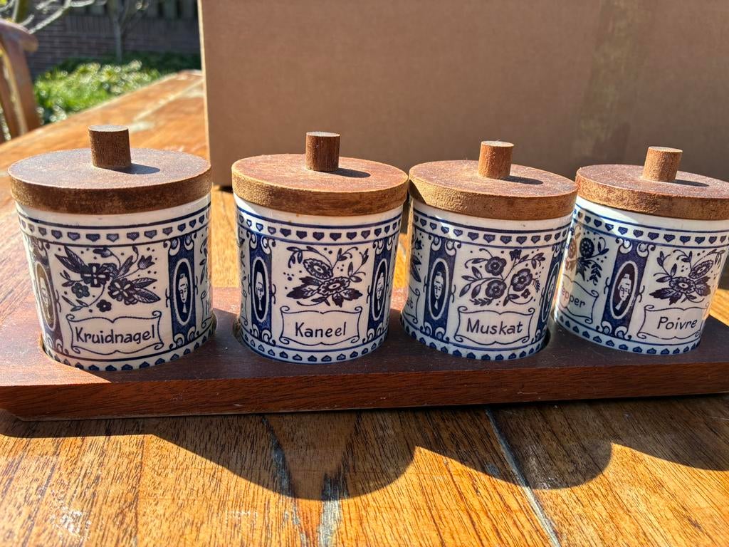 Delfts blauwe kruidenpotjes., Ophalen of Verzenden
