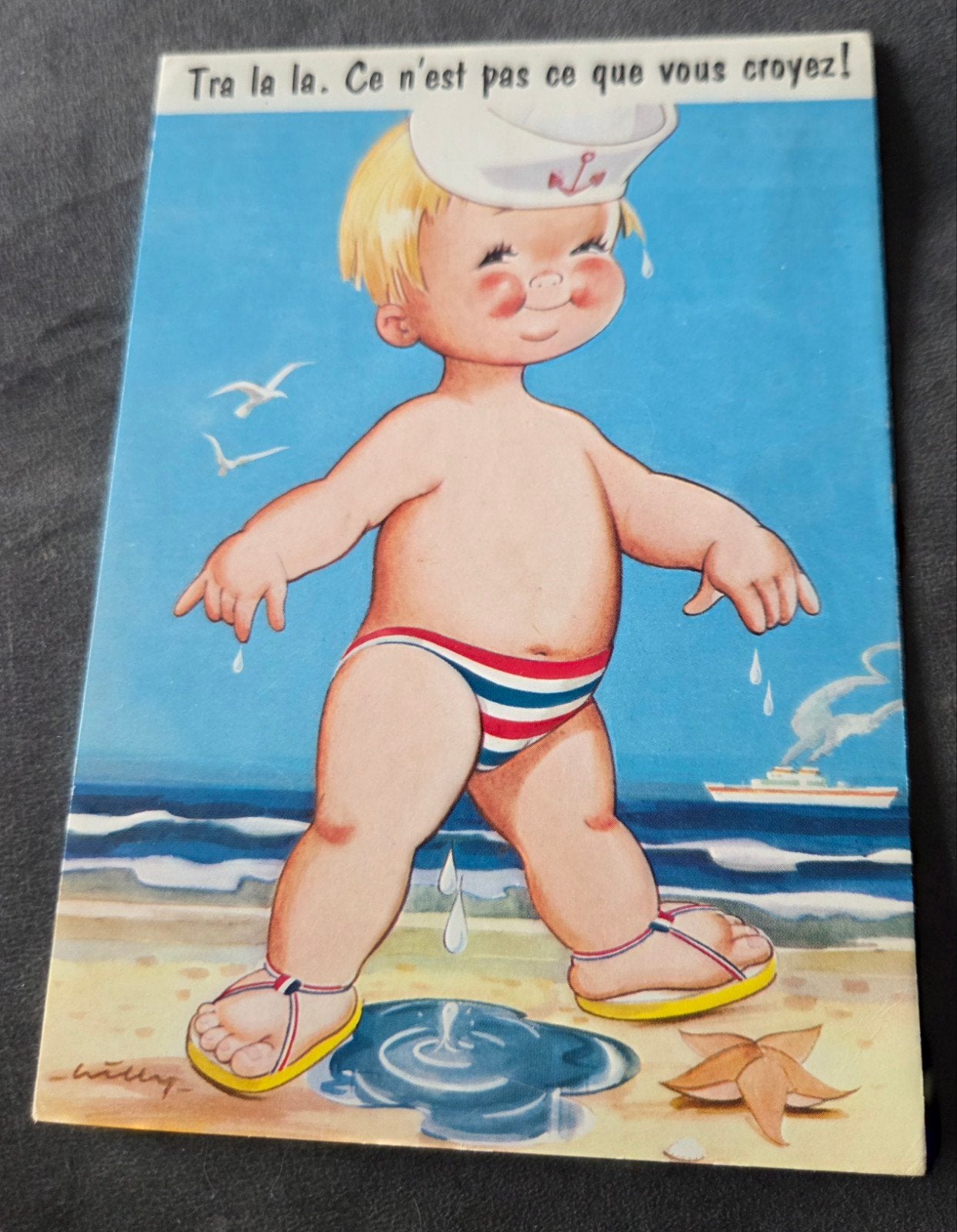Jongen op Strand - 'Tra la la', Verzenden, 1960 tot 1980, Gelopen, Kinderen