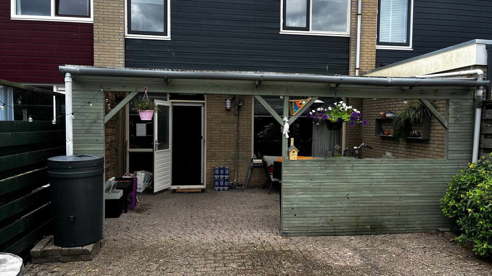 Robuuste houten veranda met transparant dak, Ophalen, Gebruikt, Veranda