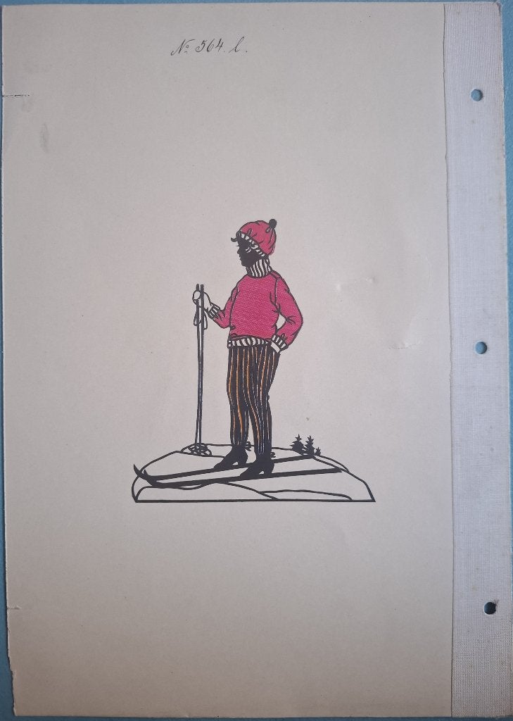 Tweezijdig Silhouet Tekening Jaren 20,  Art Deco, Ophalen of Verzenden