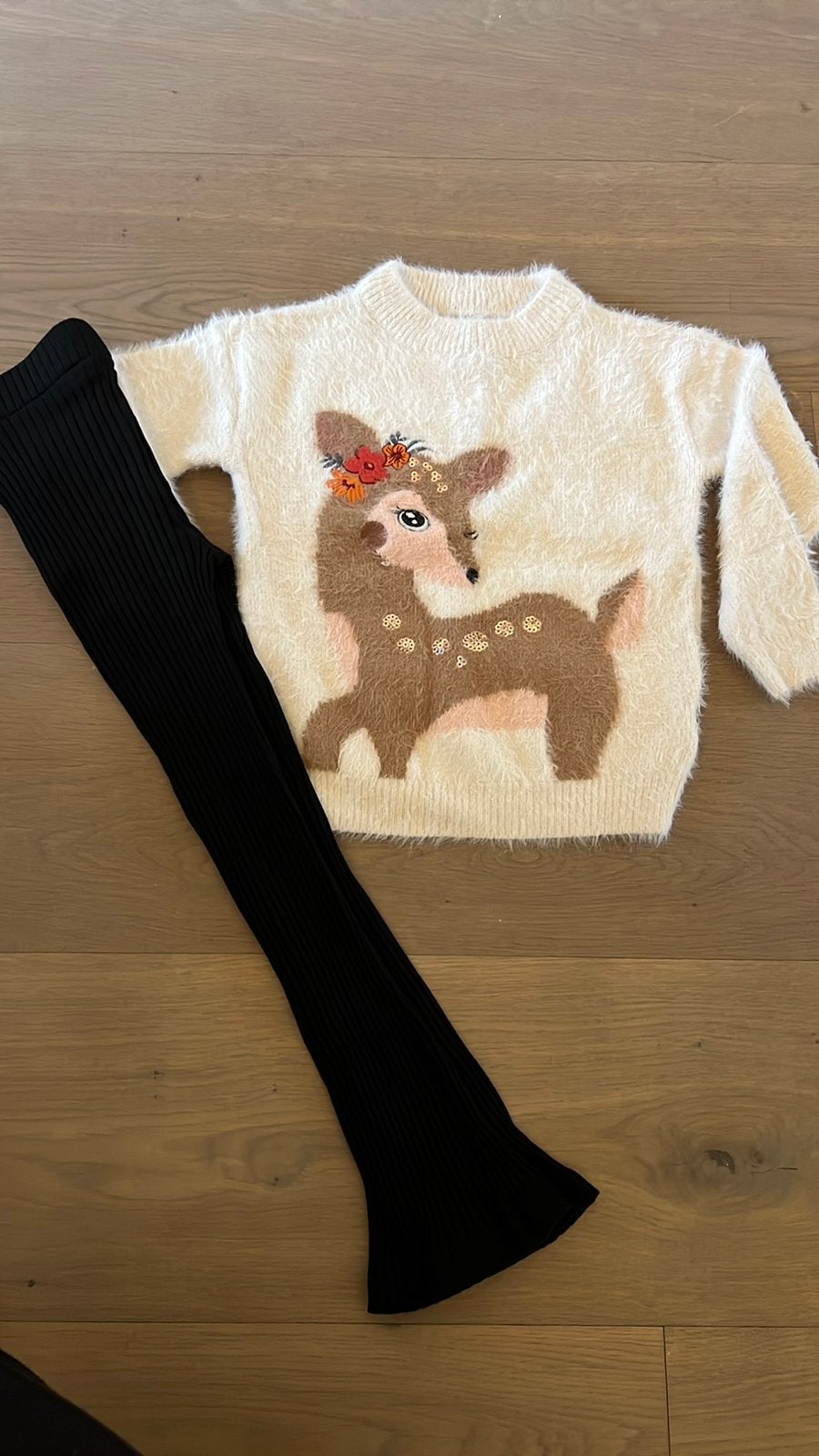 Meisjes herfst set: zwart broekje en trui 122, Ophalen of Verzenden