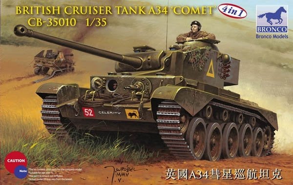 Bronco 1:35 British cruiser tank A34 'Comet', Overige merken, Tank, 1:32 tot 1:50, Nieuw