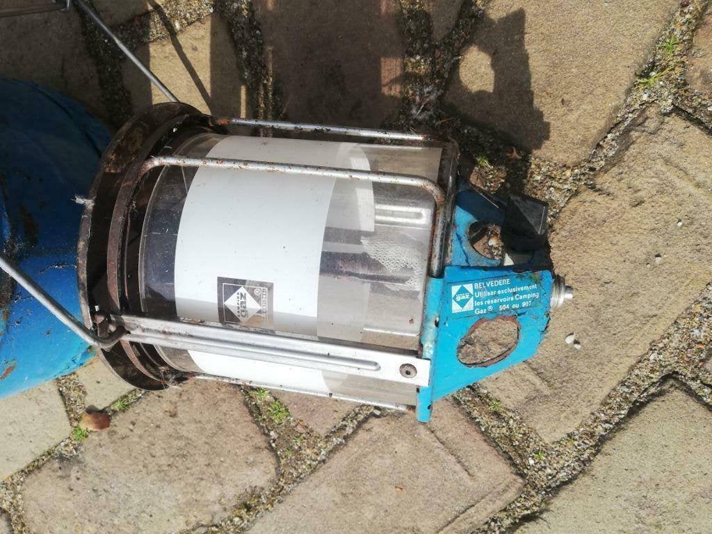 Camping Gaz fles met lamp, Ophalen, Gebruikt