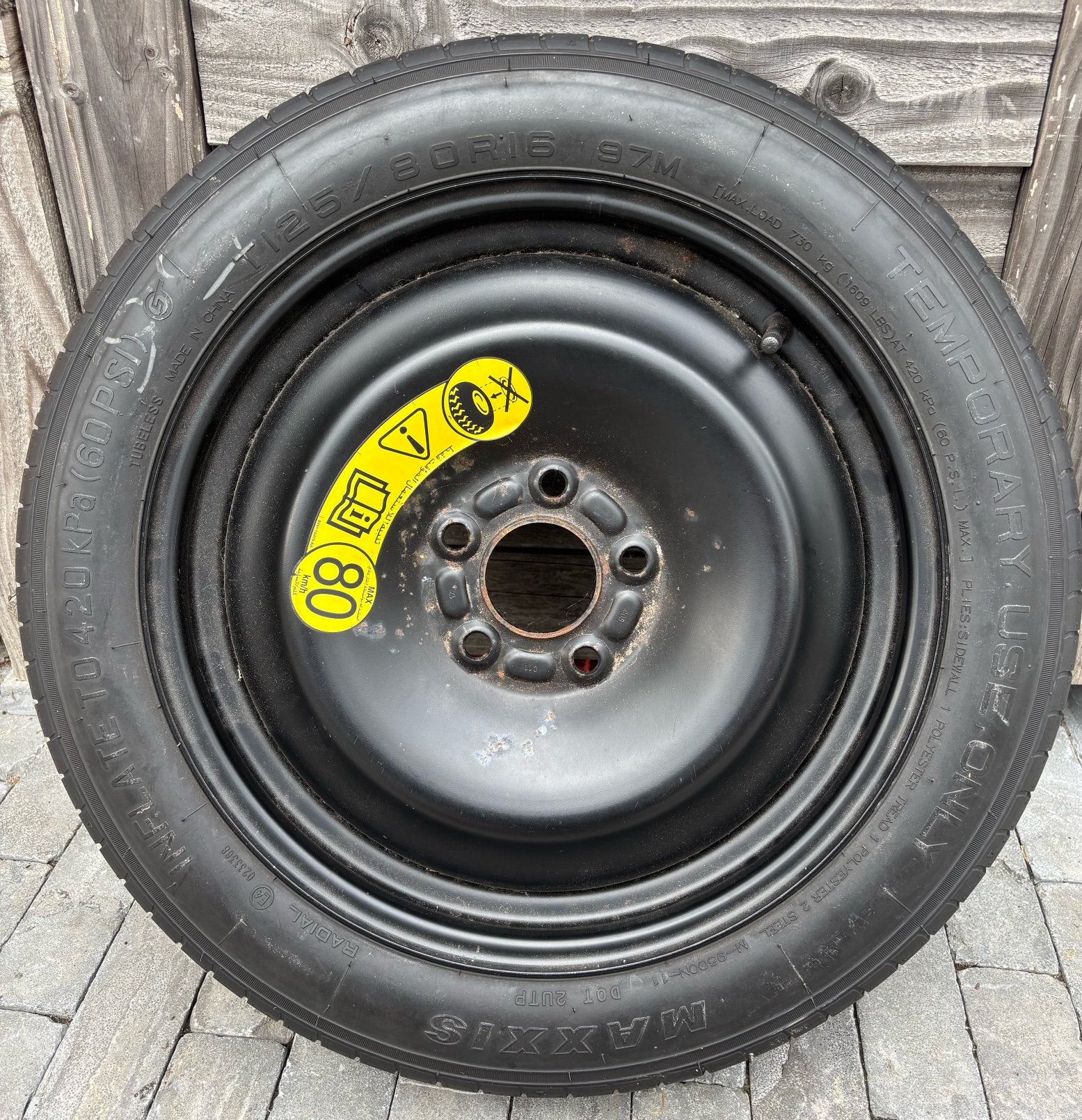 Thuiskomer / reservewiel 16 inch, Ophalen