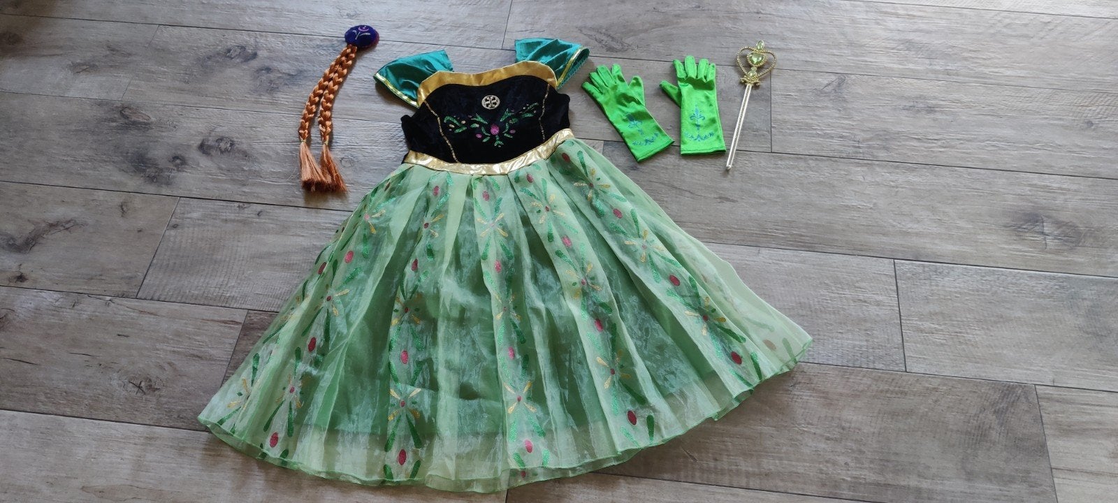 Prinsessenjurk Anna Frozen met accessoires maat 140, Ophalen of Verzenden, Zo goed als nieuw, Het Betere Merk, Meisje