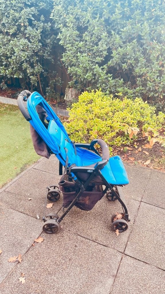 Blauwe Chicco kinderwagen - Gebruikt, Ophalen, Gebruikt, Kinderwagen, Overige merken