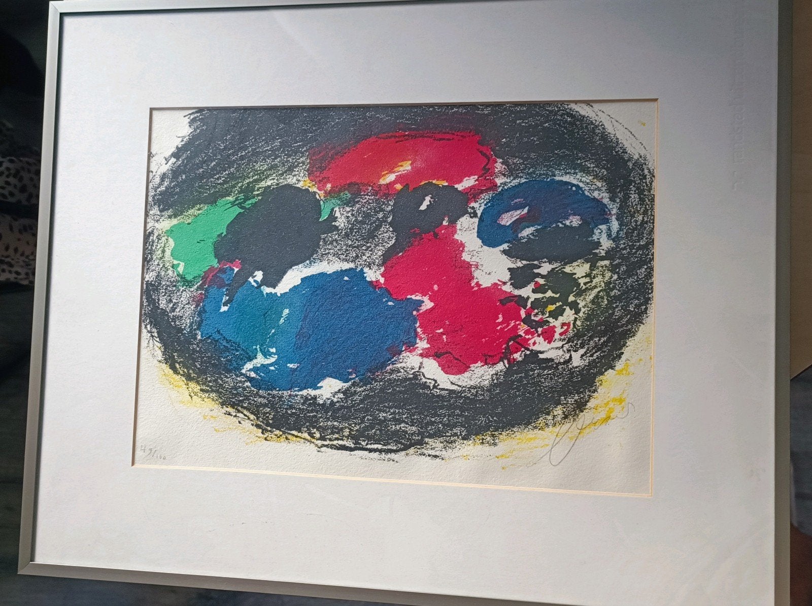 Eugene Brands - Kleurrijke Abstracte Litho, Gesigneerd, Antiek en Kunst, Ophalen of Verzenden