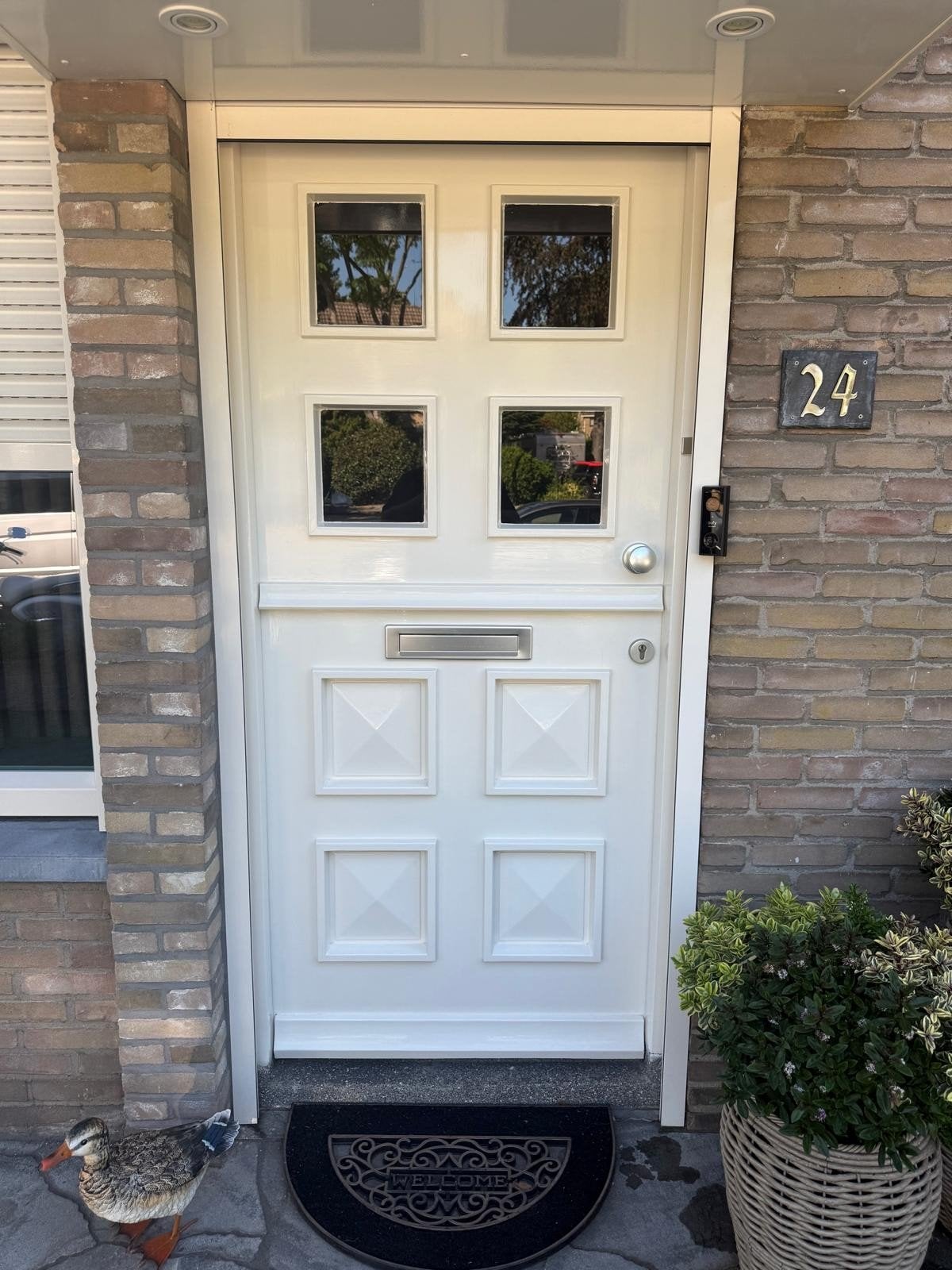 Voordeur hardhout, Doe-het-zelf en Verbouw, 80 tot 100 cm, Ophalen of Verzenden, 200 tot 215 cm, Glas