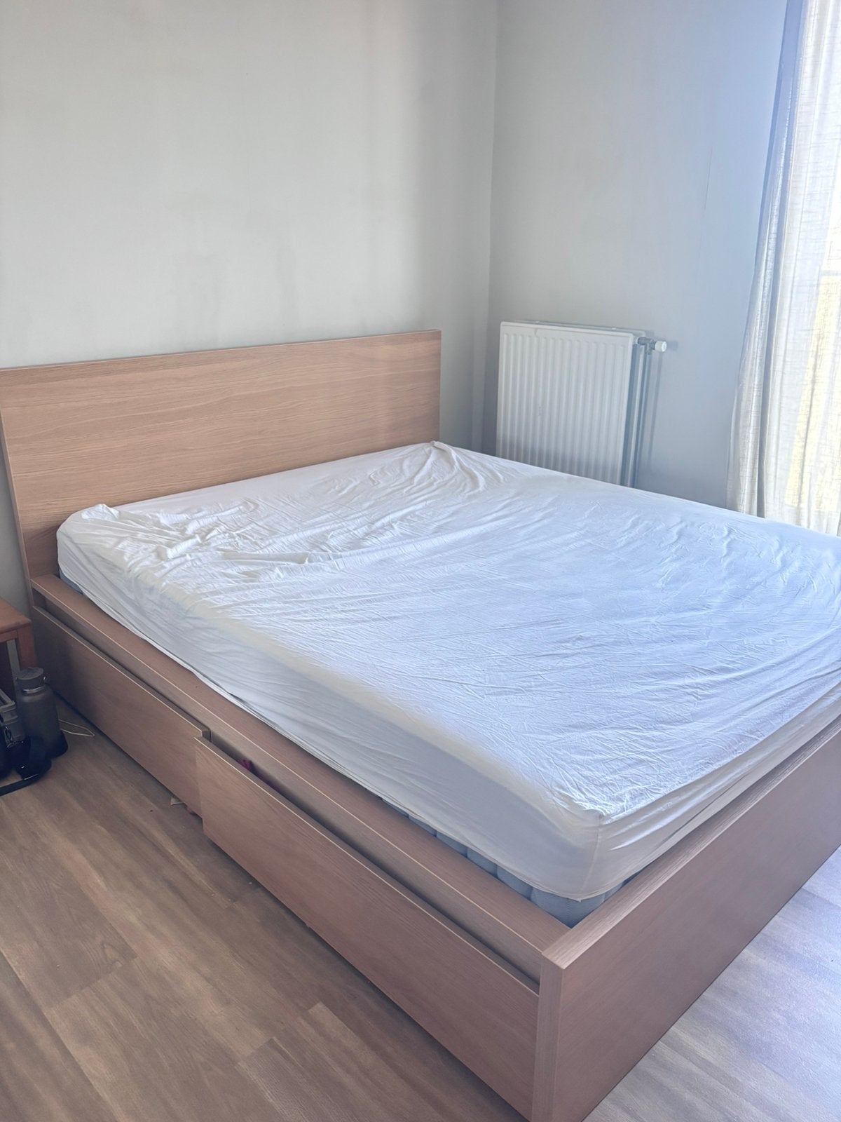 Ikea MALM Bed 160x200 incl 2 uitschuiflades en lattenbodem, Ophalen, Overige kleuren, Tweepersoons, Zo goed als nieuw