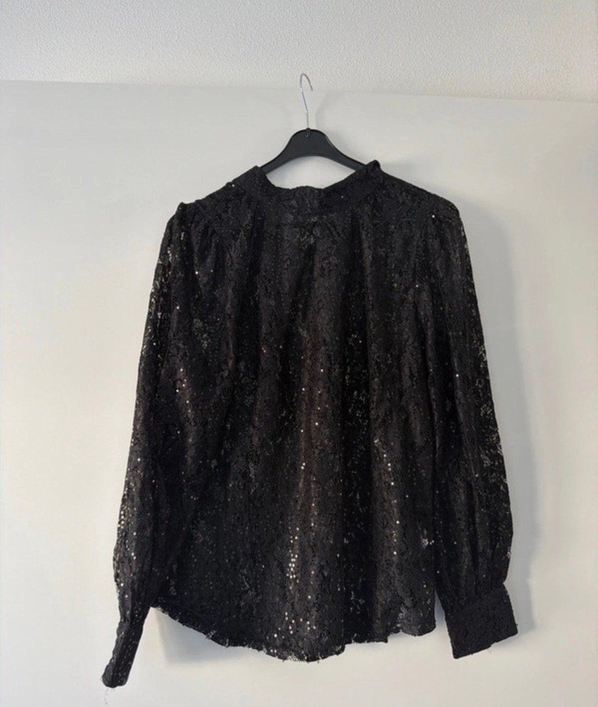 Zwarte glitter blouse maat 42/44, Kleding | Dames, Blouses en Tunieken, Ophalen of Verzenden, Zo goed als nieuw, Maat 42/44 (L)