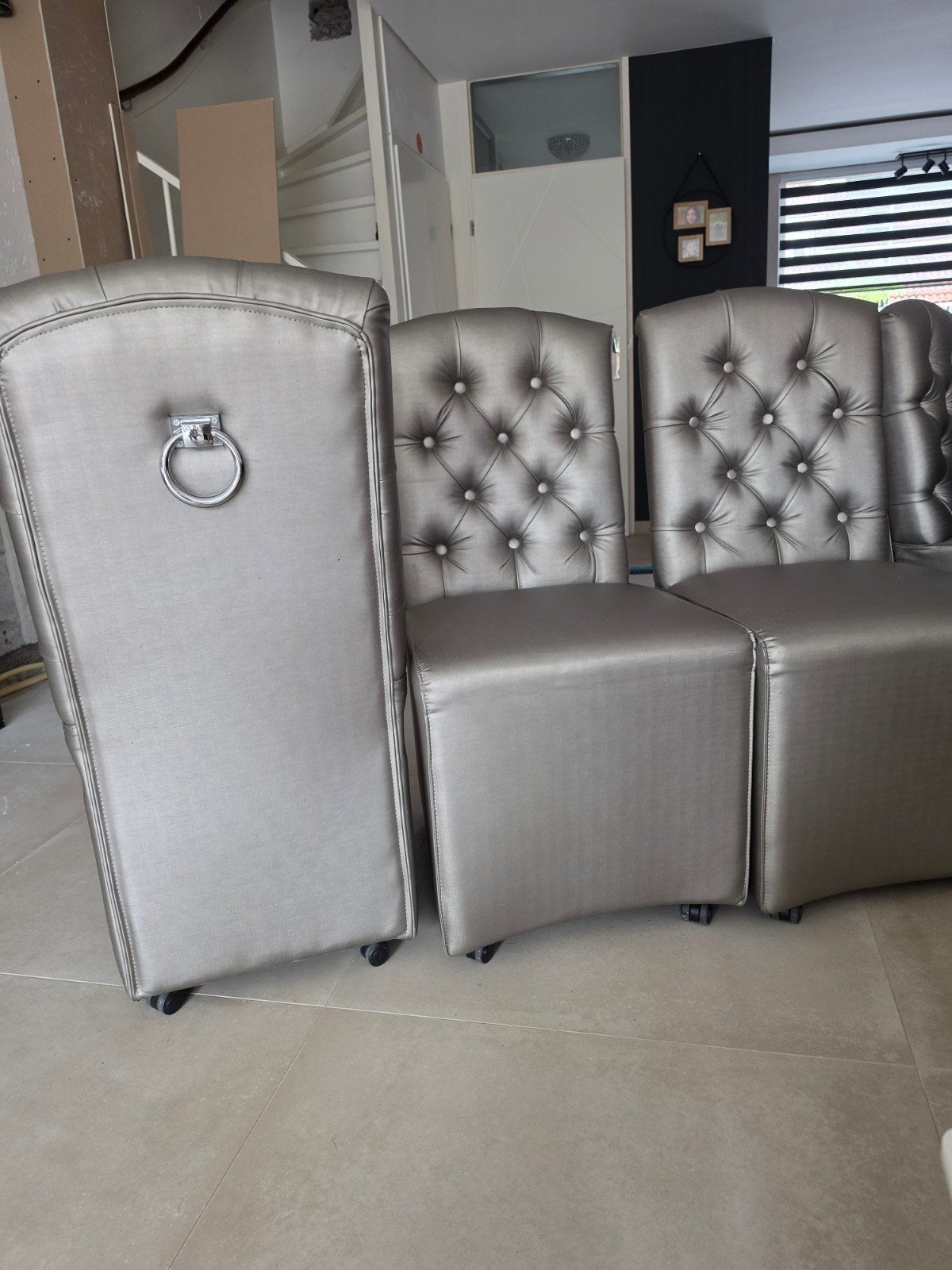 6 luxe eetkamer stoelen met ring, Huis en Inrichting, Ophalen, Gebruikt, Overige kleuren, Vijf, Zes of meer stoelen