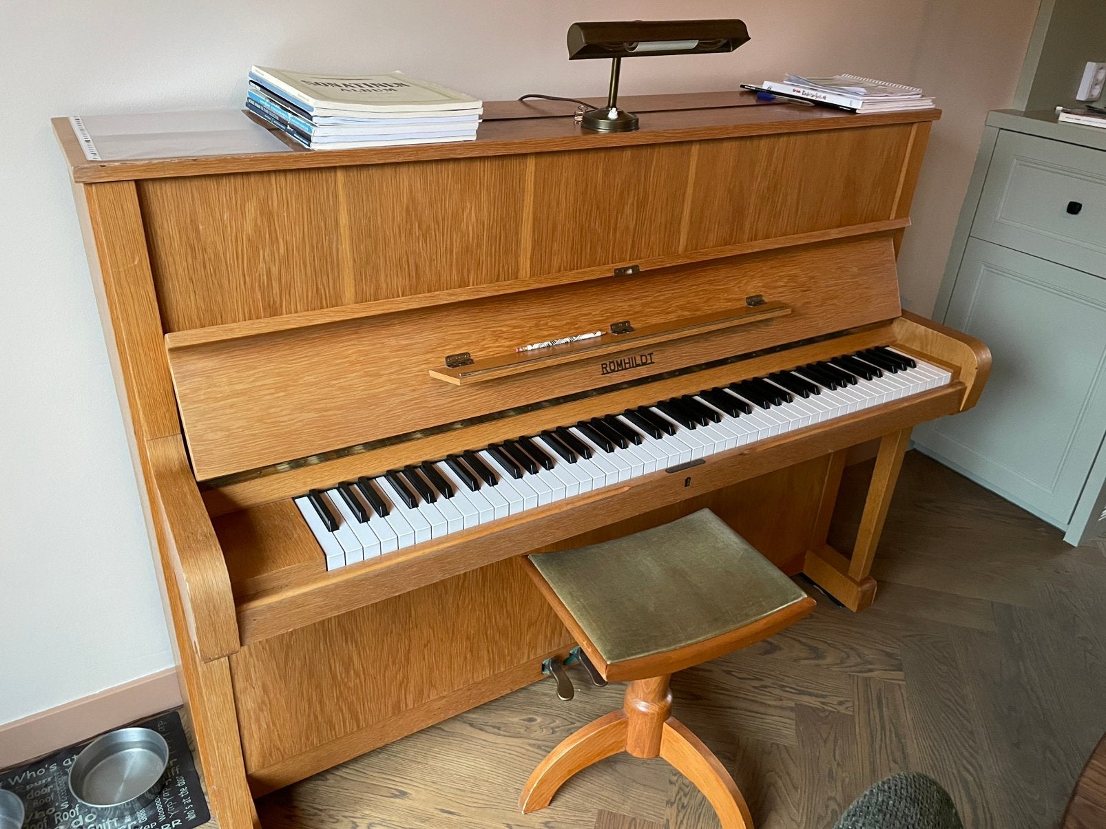 Romhildt piano houtkleurig, Ophalen, Gebruikt, Bruin, Piano