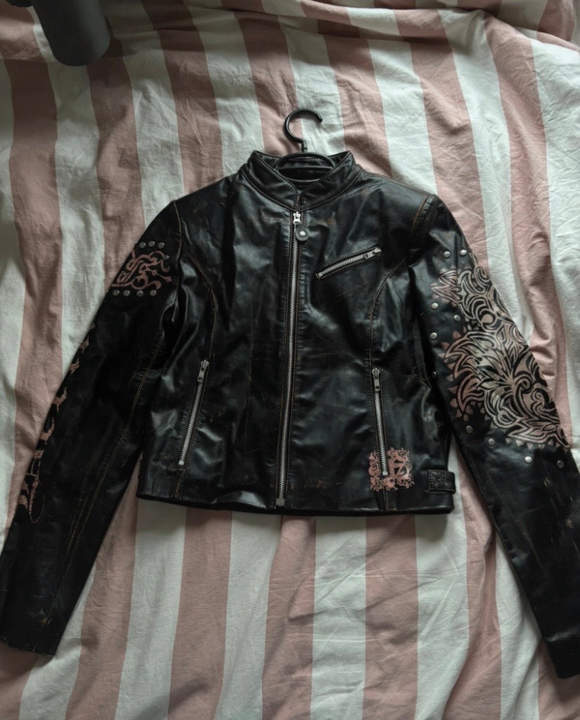 Leren Jas revolution maat L, Kleding | Dames, Ophalen of Verzenden, Gedragen, Maat 42/44 (L), Zwart