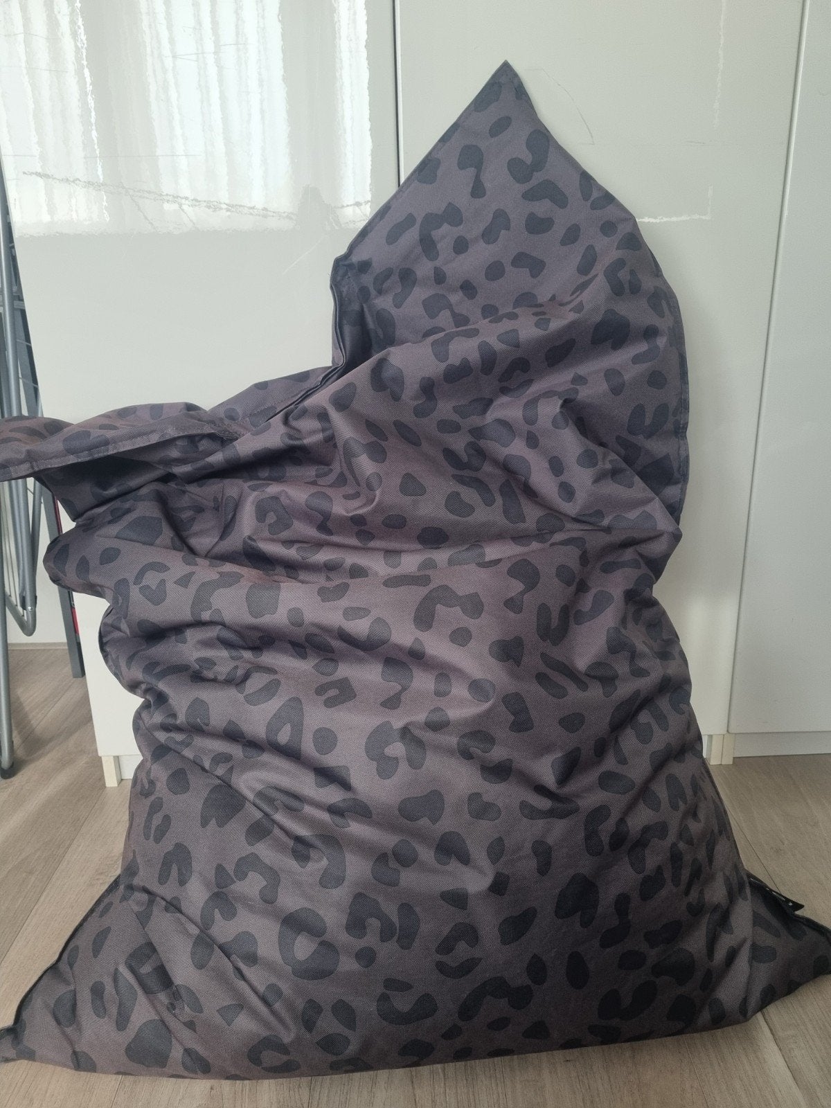 Zitzak met luipaardprint antraciet, Ophalen, Gebruikt, Meerkleurig, Zitzak