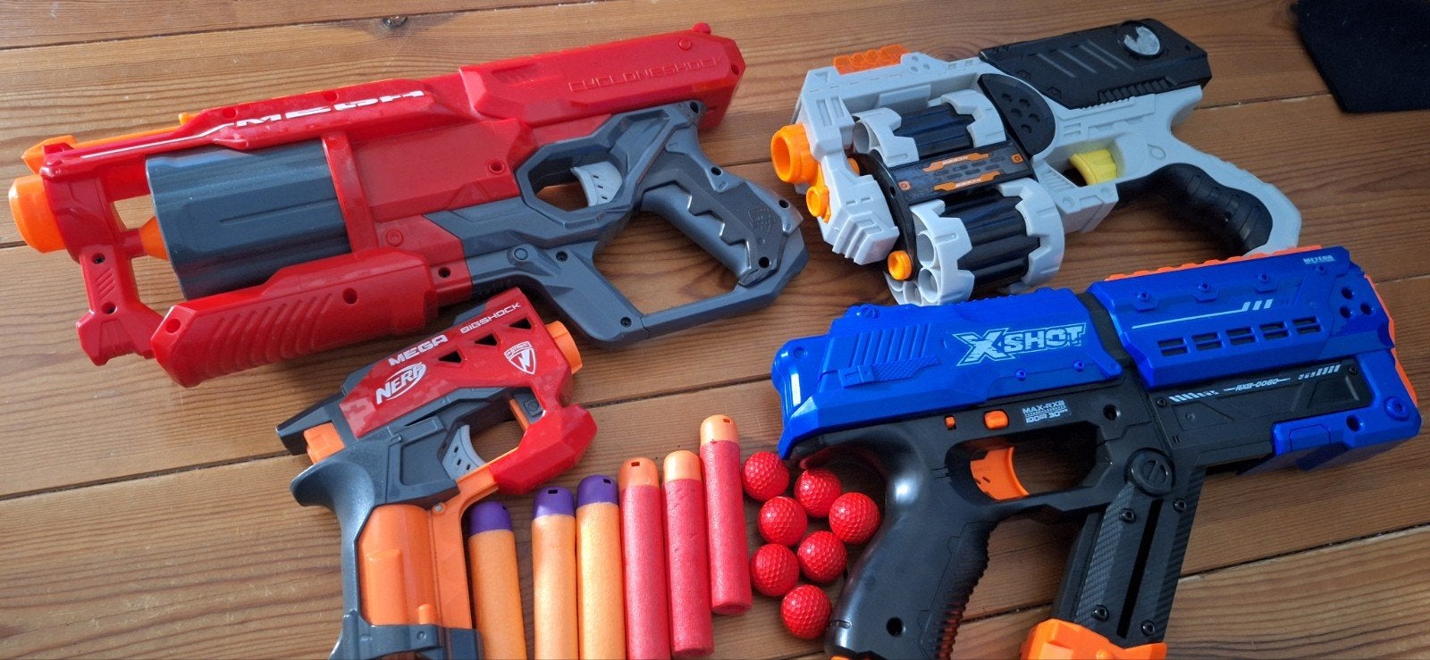 Nerf en X-Shot Blaster Set met Dubbel Magazijn, Ophalen of Verzenden, Gebruikt, Jongen of Meisje