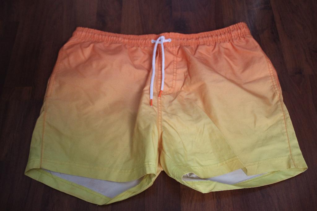 zwembroek oranje geel (gedragen), Ophalen of Verzenden, Maat 48/50 (M), Overige kleuren, Zwemshort