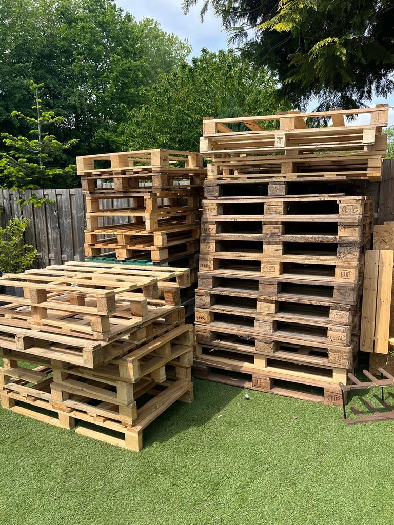 Diverse (euro)pallets, Doe-het-zelf en Verbouw, Hout en Planken, Ophalen, Gebruikt, 50 mm of meer, Pallet