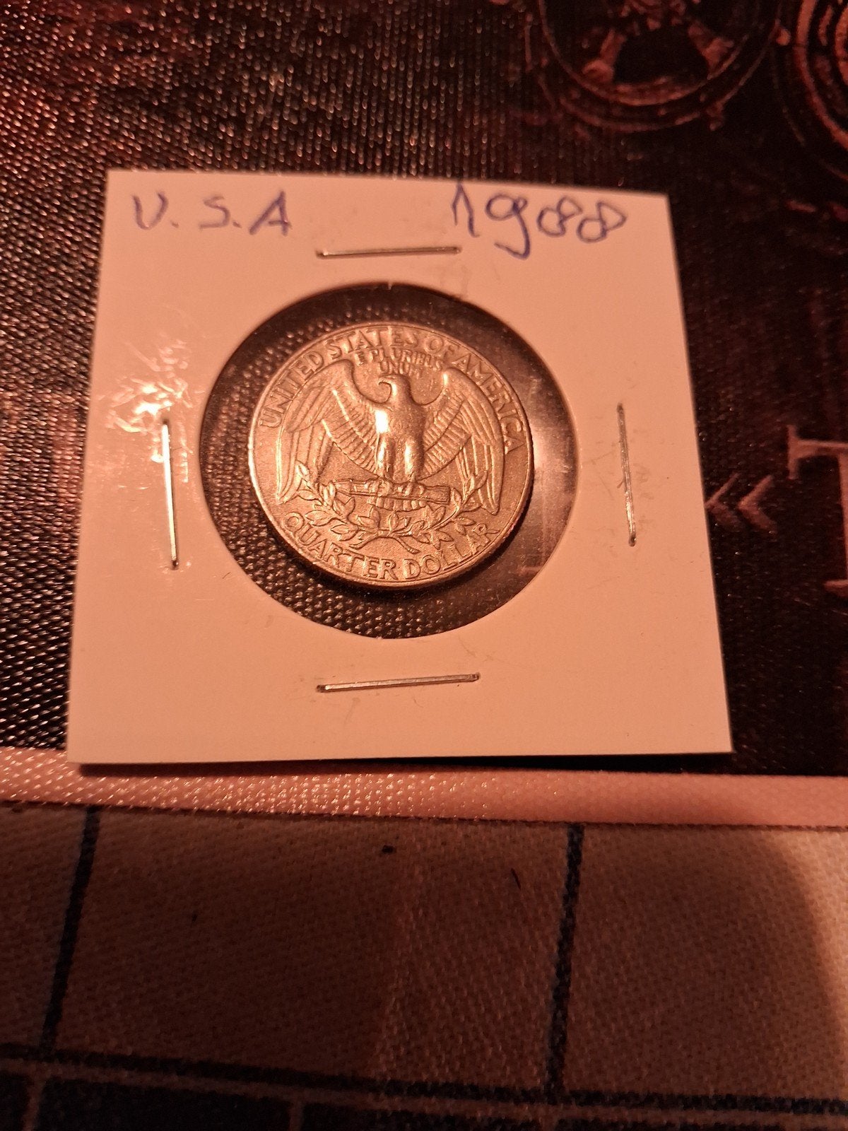 Amerikaanse Quarter Dollar munt 1988, Postzegels en Munten, Munten | Amerika, Ophalen of Verzenden, Noord-Amerika, Losse munt